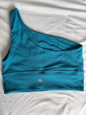 lululemon athletica One-Shoulder Sports Bra in Teal Blue